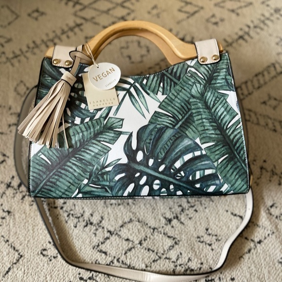 NWT Beatiful boho tropical leaf wood purse - Picture 9 of 10